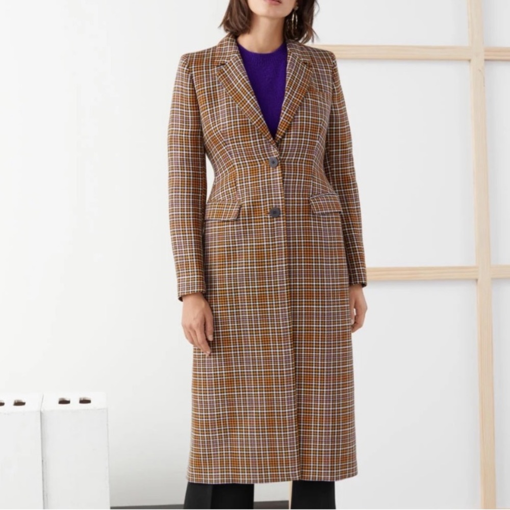 & Other Stories Hourglass plaid long coat